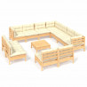 12 pcs conjunto lounge jardim c/ almofadões creme pinho maciço 2