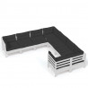 Muebles de jardín 8 pzas y cojines blanco madera maciza de pino 2