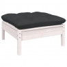 Muebles de jardín 12 pzas con cojines blanco madera de pino 5