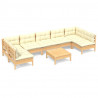 Muebles de jardín 8 piezas cojines madera maciza de pino 2
