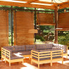 Juego de muebles de jardín 9 pzas y cojines madera maciza pino 1