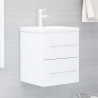 Mueble con lavabo madera contrachapada blanco brillante 1