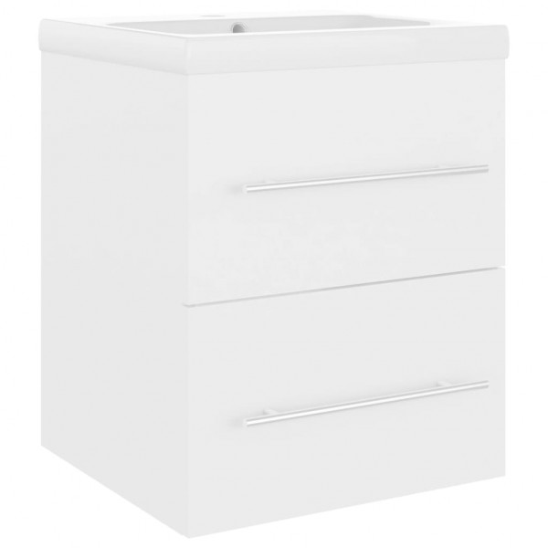 Mueble con lavabo madera contrachapada blanco brillante M 2