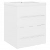 Mueble con lavabo madera contrachapada blanco brillante 2
