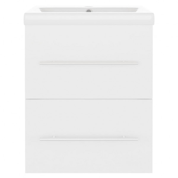 Mueble con lavabo madera contrachapada blanco brillante M 4