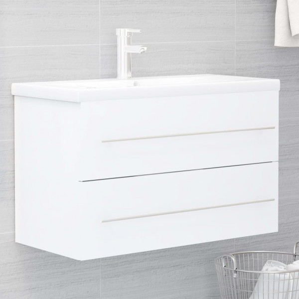 Mueble con lavabo aglomerado blanco D