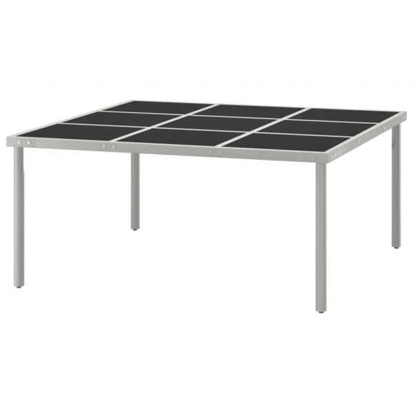 Mesa de jantar para jardim 170x170x74.5 cm vidro e aço M 3