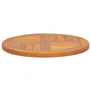 Superficie de mesa redonda madera maciza de teca 2.5 cm 50 cm H