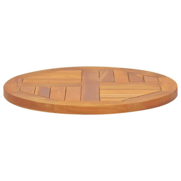 Superficie de mesa redonda madera maciza de teca 2.5 cm 50 cm M 2
