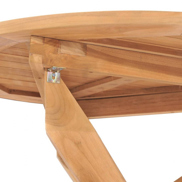 Mesa de comedor de jardín madera maciza de teca Ø90x75 cm M 5