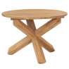 Mesa de comedor de jardín madera maciza de teca Ø110x75 cm 1
