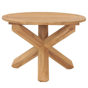 Mesa de comedor de jardín madera maciza de teca Ø110x75 cm H