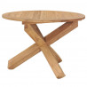 Mesa de comedor de jardín madera maciza de teca Ø110x75 cm 3