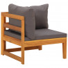Sofá de esquina madera maciza de acacia con cojines gris oscuro 3
