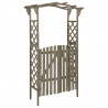 Pérgola con puerta madera maciza de abeto gris 116x40x204 cm 1