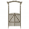 Pérgola con puerta madera maciza de abeto gris 116x40x204 cm 2