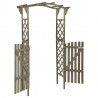 Pérgola com portão 116x40x204 cm madeira de abeto maciça cinza 3