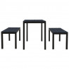 Set de comedor de jardín 3 pzas acero y WPC negro 3