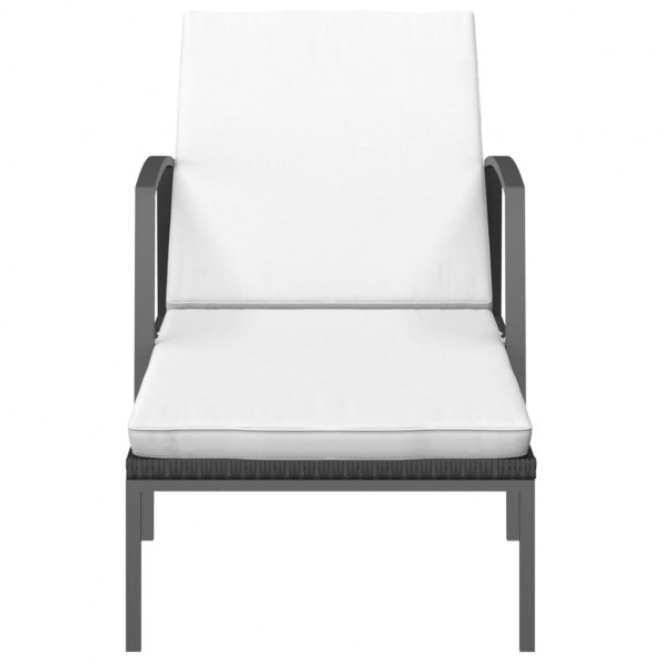 Espreguiçadeiras com mesa 2 pcs vime PE preto M 4