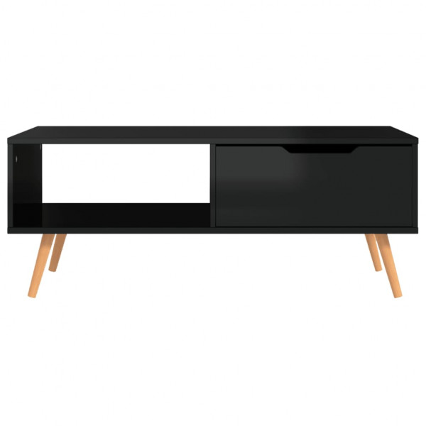 Mesa de centro de aglomerado negro brillante 100x49.5x43 cm M 3