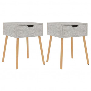 Mesas de cabeceira 2 pcs derivados madeira cinza cimento H