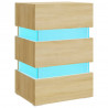Mesita de noche luz LED madera de ingeniería Sonoma 45x35x67 cm 2