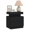 Mesita de noche de aglomerado negro 45x35x52 cm 3