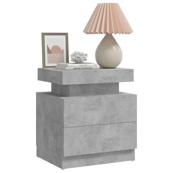 Mesa de cabeceira 45x35x52cm derivados madeira cinzento cimento M 3