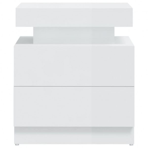 Mesa de cabeceira 45x35x52cm derivados madeira branco brilhante M 4