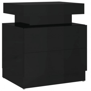 Mesa de cabeceira 40x35x65 cm derivados madeira preto brilhante H