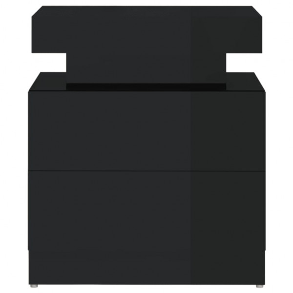 Mesa de cabeceira 40x35x65 cm derivados madeira preto brilhante M 4