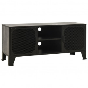 Mueble de TV metal y MDF gris 105x36x47 cm H