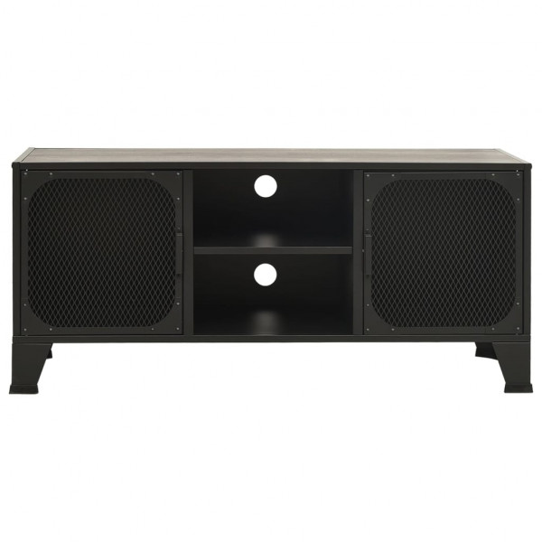 Mueble de TV metal y MDF gris 105x36x47 cm M 3