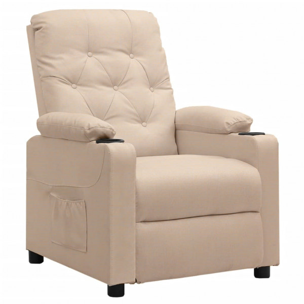 Sillón reclinable de tela crema D