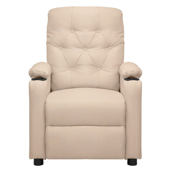 Sillón reclinable de tela crema M 3