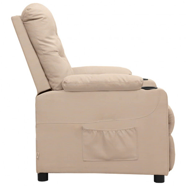 Poltrona reclinável tecido cor creme M 4