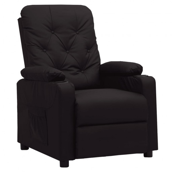 Sillón reclinable de cuero sintético negro D