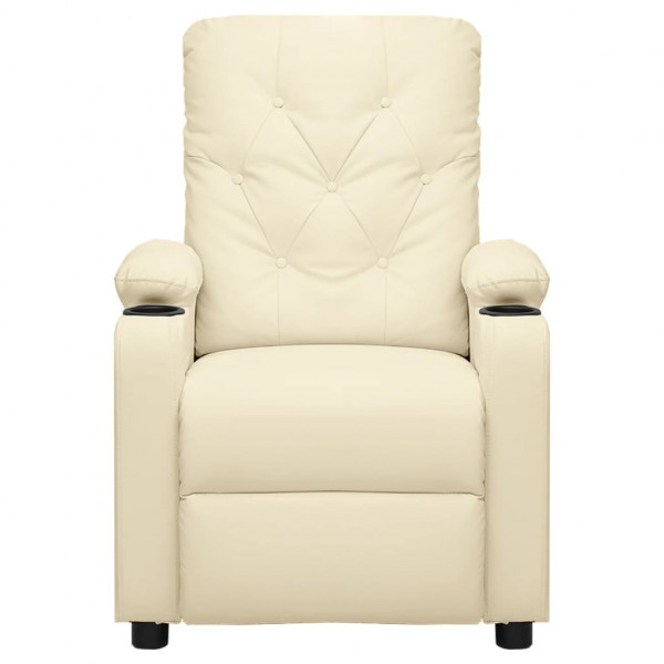Sillón reclinable de cuero sintético crema M 3