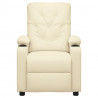 Sillón reclinable de cuero sintético crema 3