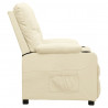 Sillón reclinable de cuero sintético crema 4