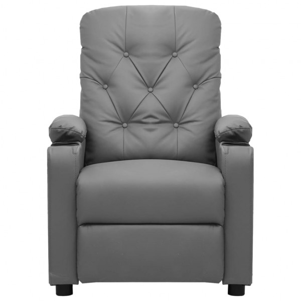 Poltrona reclinável couro artificial cinzento M 3