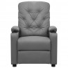 Sillón reclinable de cuero sintético gris 3