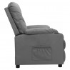 Sillón reclinable de cuero sintético gris 4