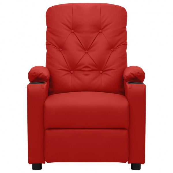 Sillón reclinable de cuero sintético rojo tinto M 3