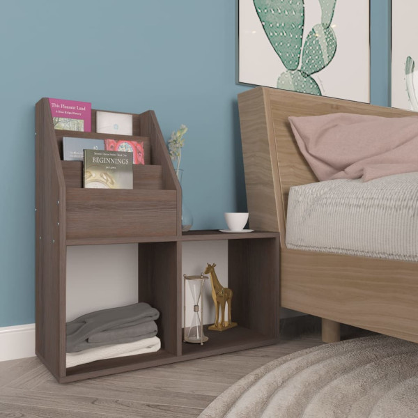 Revistero de niños aglomerado gris y Sonoma 71x30x78.5 cm M 3