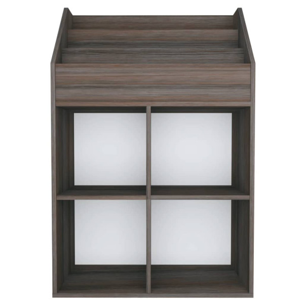 Revistero de niños aglomerado gris y Sonoma 71x30x114 cm M 3