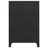Aparador de arrumação industrial 75x40x115 cm metal preto 3