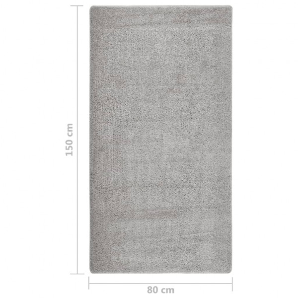 Alfombra peluda antideslizante gris claro 80x150 cm M 5