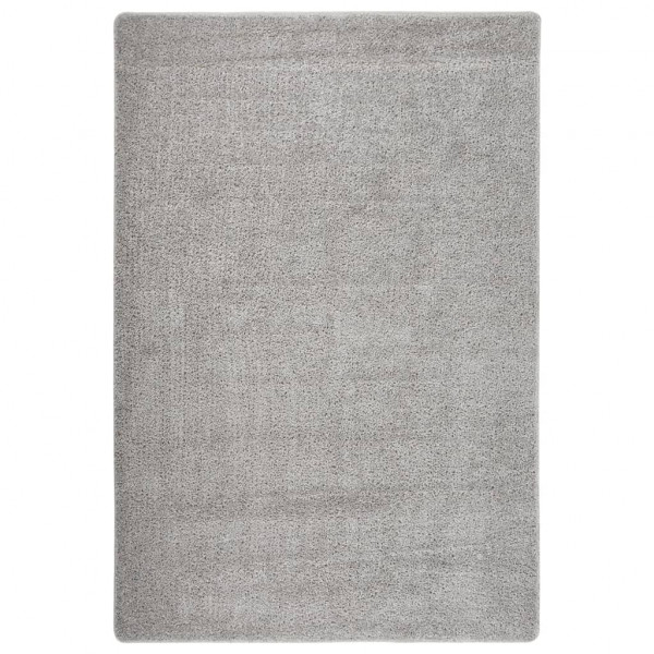 Alfombra peluda antideslizante gris claro 140x200 cm D