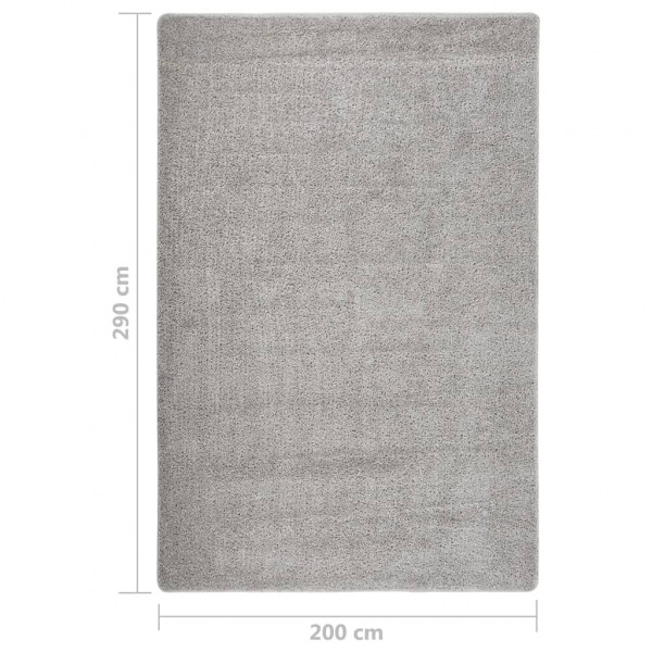 Alfombra peluda antideslizante gris claro 200x290 cm M 5
